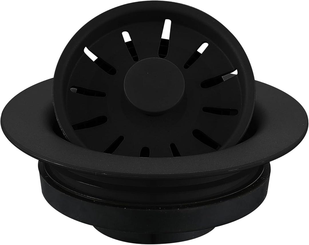 Karran QDFBL Decorative Disposal Flange in Black, Fits 3.5 Inc Standard Sink Drain Hole