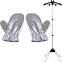 EVEME Steamer Hanger Stand with 1 Pair Ironing Gloves,Garment Hanger for Steaming Clothes,Steam Rack for Clothes,Handheld Garment Steamer Rack