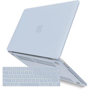 IBENZER Compatible with MacBook Pro 15 Inch Case 2019 2018 2017 2016 A1990 A1707, Plastic Hard Shell Case with Keyboard Cover for Mac Pro 15 Touch Bar, Sierra Blue, T15SIBL+1