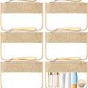 Kajaia 6 Pcs Boho Clear Cosmetic Bags Flat Zipper Pouches for Women Small Toiletry Makeup Bag Waterproof Cosmetic Pouch Clear Zipper Pouches Portable Organizer Makeup Pouch for Travel(Boho Beige)