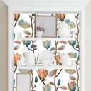 Magnolia Floral Leaf Peel and Stick Wallpaper Vintage Contact Wall Paper Modern Botanical Self Adhesive Vinyl Removable Renter Friendly Leaves Wallpaper 17.7in x 9.8ft