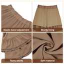American Trends Skorts for Women Dressy Casual Flowy Shorts Boho Ruffle Tiered Skirts High Waist Mini Tennis Golf Skirt (Brown, XL)