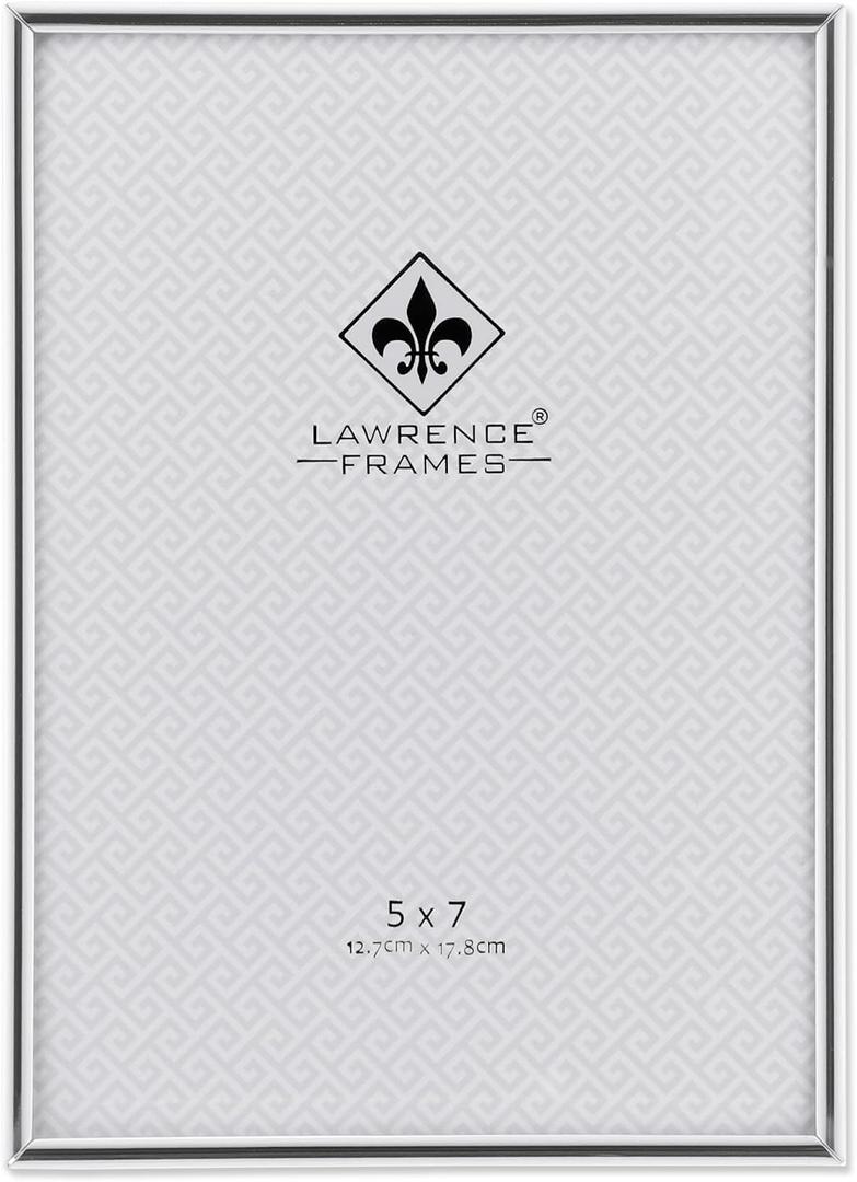 Lawrence Frames Simply Metal Picture Frame, 5 by 7-Inch, Silver