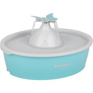 PetSafe Butterfly Cat Water Fountain with Pump & Filters - Cute Water Dispenser with 50 oz Capacity - Pump & Filters Keep Water Clean & Fresh - Filter Contains 2X More Carbon Than Other Brands