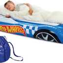 Hot Wheels & FUNBOY Kids Sleepover Bed & Air Mattress. Perfect for Sleepovers. Includes Carrying Storage Bag, Twin