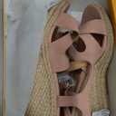 Women's Wedge Sandals, Espadrille Platform Summer Sandals, Wedge Ankle Strap Open Toe Sandals (8.5, Apricot)