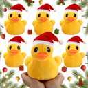 Jerify 6 Pcs Christmas Ducks Stuffed Animal Plush Ducks with Santa Hat Bulk 8 Inch Christmas Party Decoration Supplies for Gift Bag Fillers, Xmas Stocking Stuffers