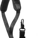 Yolev Saxophone Neck Strap Soft Adjustable Leather Strap Padded Black Saxophone Strap for Alto Sax Tenor Clarinet Baritone Music Instrument Accessories