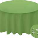 BYDOLL Table Cloth Round 48 Inch Tablecloth Fits Max38 Inch Diameter Top,Apple Green Washable Outdoor Winkle and Stain Resistant Spillproof Polyester Tablecloths for Round Tables Party Cover