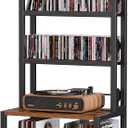 DVD Storage Vinyl Record Storage Rack, 6-Tier CD Rack Tower with Drawers for CDs, DVDs, Albums, Books & Games, Vinyl Record Holder & DVD Shelf Organizer for Living Room & Home Office, 20.8x11.8x63Inch