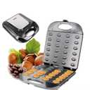 24 Walnut Cookie Maker, Non Stick Double Sided Walnut Cookie, Electric Maker Mold Maker Mini Nut Waffle Bread Machine Sandwich Iron,Toaster Baking
