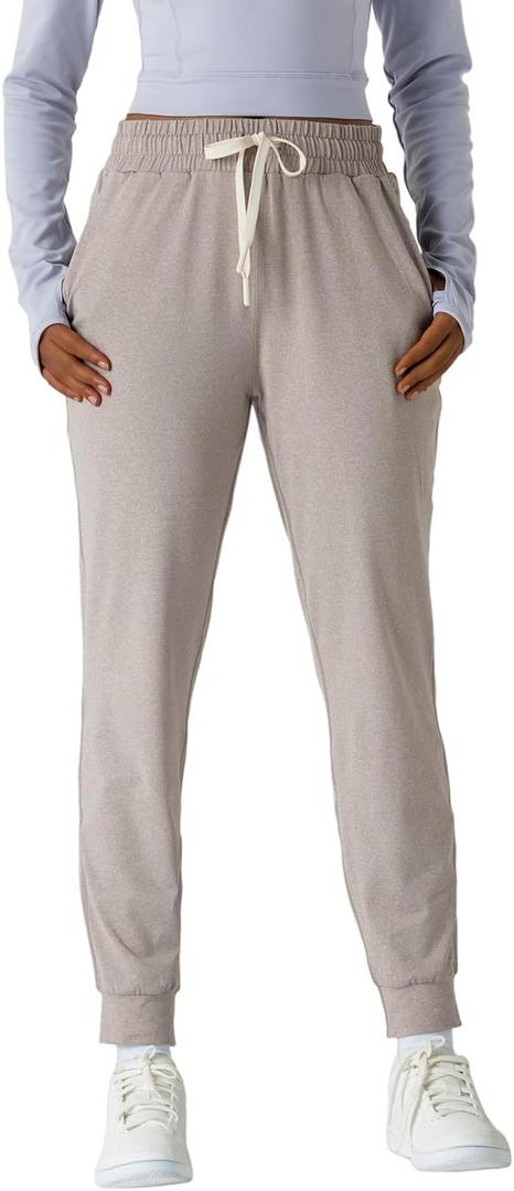 Women's Moisture Wicking Jogger Pants for Fitness, Drawstring Waist, Side Pockets, Soft Breathable for Running, Casual Sports (XS)