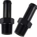EVIL ENERGY 3/8" NPT Male to 1/2" Barb Fitting Adapter Straight Aluminum Black 2 PCS