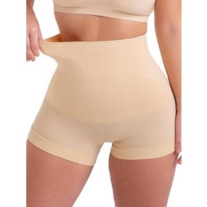 SHAPERMINT High-Waisted Shaper Boyshort - Shaping Underwear for Women - High Compression Tummy Control Shorts for Women Nude