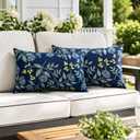 Outdoor Lumbar Pillows 12"x20" Waterproof Patio Pillows with Inserts