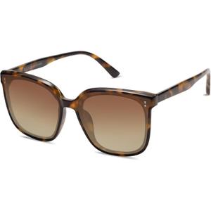SOJOS Trendy Oversized Sunglasses for Women and Men (Brown/Gradient Grey)