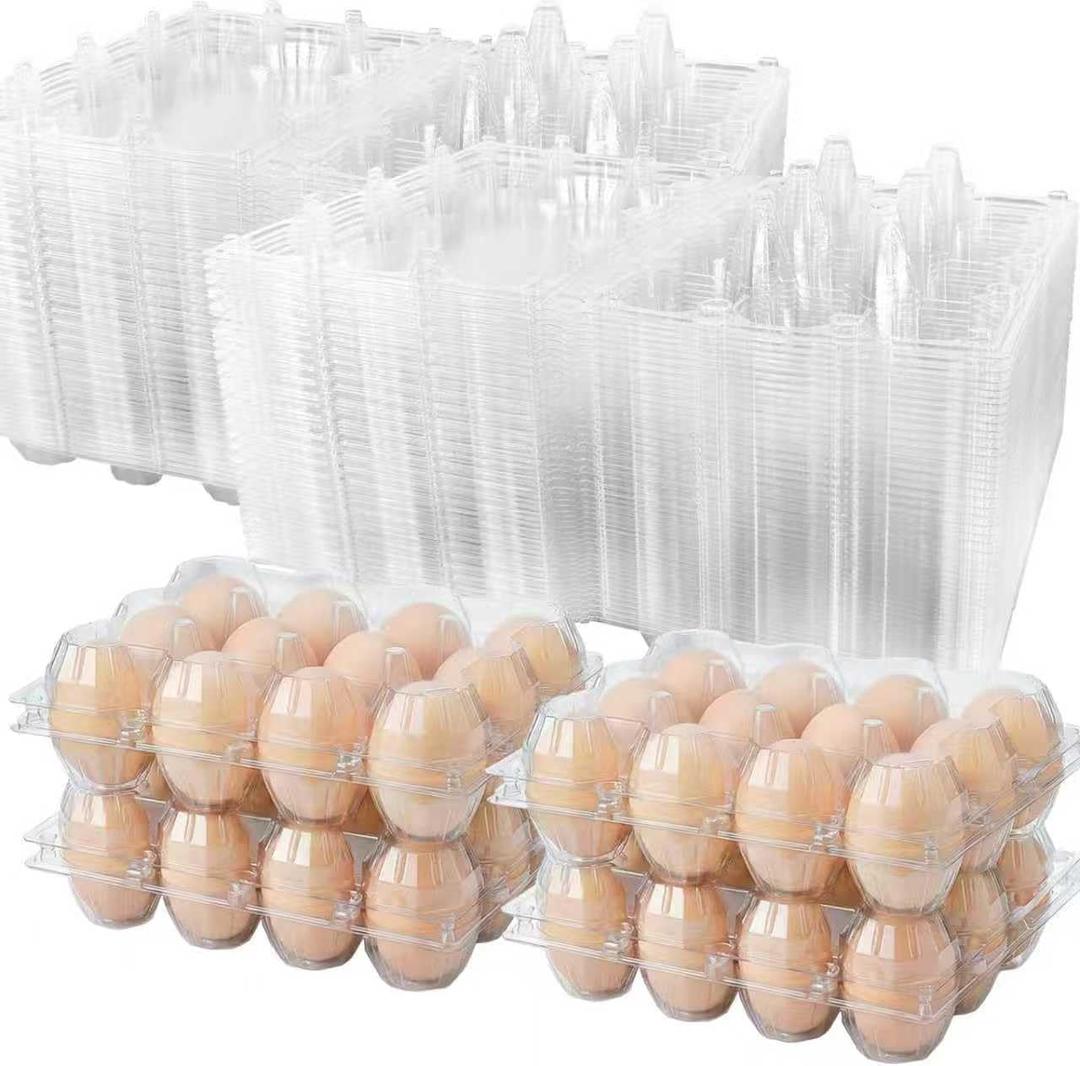 100 Pack 12 Count Plastic Egg Cartons Bulk Cheap Clear Reusable | Egg Cartons Bulk, Egg Holder for Fridge, Egg Organizer for Refrigerator, Egg Storage for Refrigerator.