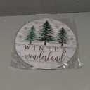 Winter Welcome Door Decor Winter Wreath for Front Door Pine Trees Snowflake Round Wooden Hanging Signs Wonderland Decor for Outdoor Porch Home Wall Porch Yard 12"x12"