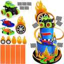 19PCS Truck Cake Decorations Trucks Race Cars Cake Topper For Truck Themed Racing Car Party Decoration Supplies