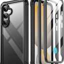 Poetic Guardian Case for Samsung Galaxy S24 FE 5G [20 FT Mil-Grade Drop Tested], Built-in Screen Protector [Work with Fingerprint ID], Full-Body Rugged Shockproof Protective Cover Case, Black/Clear
