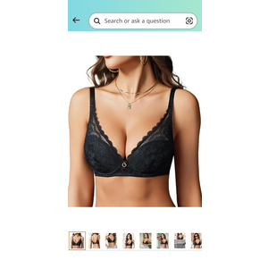 Avidlove Lace Bras for Women Bralettes with Underwire Full Coverage Sexy Bra Everyday Lingerie NO Padded, M
