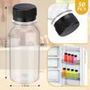 Blushtier 50 Pcs 3.4 oz Plastic Shot Bottles for Juicing, Ginger Shot Bottle with Lids, Reusable Bulk Beverage Tanks for DIY, Wedding, Party