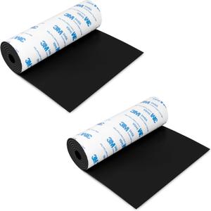 Non Slip Furniture Pads, 5" x 40" Rubber Furniture Pads Anti Skid Pads Non Slip Self Adhesive Cuttable Rubber Tape Strip Roll for Protecting Hardwood Floors Chair Wall Protector - 2 Pack, Black