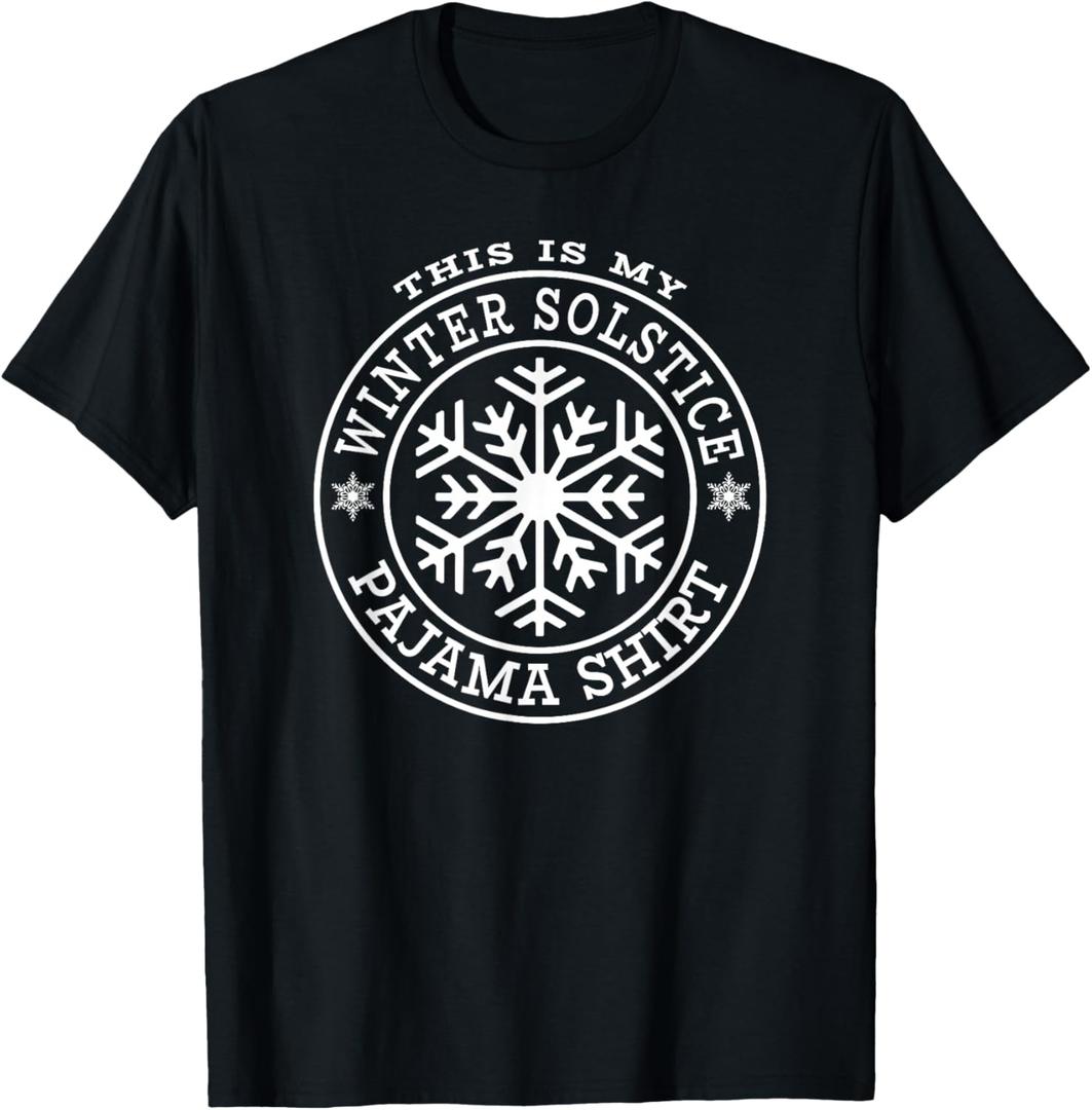 This Is My Winter Solstice Pajama Shirt Snowflake Snow Art T-Shirt S