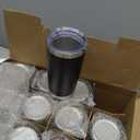 20oz Tumbler Bulk Stainless Steel Vacuum Insulated Tumblers with Lid Double Wall Travel Mug, Durable Powder Coated Coffee Cup, Suitable for Ice Drinks and Hot Beverage, (Black 12 Pack)