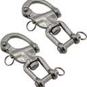 NRC&XRC Pair Jaw Swivel Snap Shackle 316 Stainless Steel for Sailboat Spinnaker Halyard &Diving
