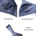 ZeroBound Women's Minimizer Bras Comfort Cushion Strap Wirefree Full Coverage Large Bust Non-Padded Bra (48H, Gray Blue)