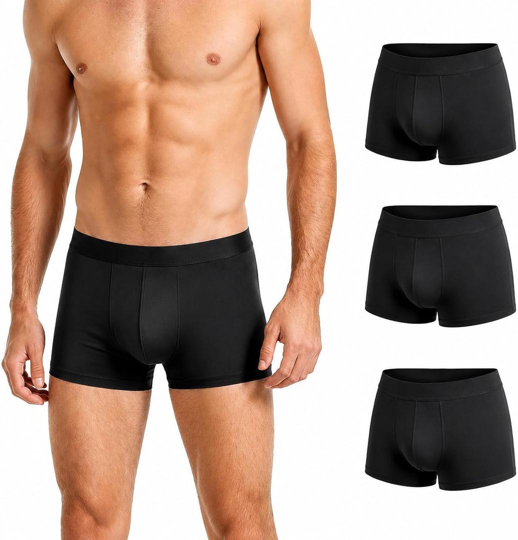 Tawyisi Men's Incontinence Underwear, 5 Layer Leak Proof Washable Reusable Cotton Boxer Brief, Heavy Flow Bladder Leak Incontinence Underwear for Men 3 Pack S