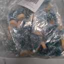 24 Mini Bottle Brush Christmas Trees with Wood Base, Artificial Plastic Mini Trees for Crafts, Winter Snow Ornaments for Christmas Table Party (Blue-Green)