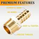 34Pcs Brass Hose Barb Fittings Kit - 3/16", 1/4", 5/16", 3/8", 1/2" Barb to 1/8", 1/4", 3/8" NPT Male Adapter with 46Pcs Clamps & 2 Teflon Tapes for Air Fuel Water Line