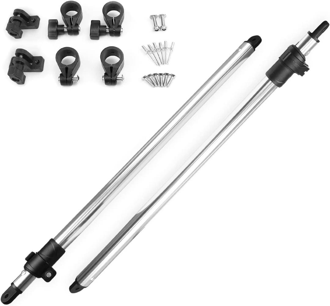 Seamax Bimini Adjustable Rear Support Pole Kit, Marine Grade Aluminum Pole Telescopic Design w/ 1 Diameter, All Fittings Included, 360 Degree Eye-end (Size 48 - Pole Length 48")