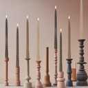 LPUSA Brown Tall Taper Candles Spiral Candle Sticks,Unscented Pastel Candle for Holiday,Wedding and Home Decoration,10inch,6 Pack(E-Gradient Brown)