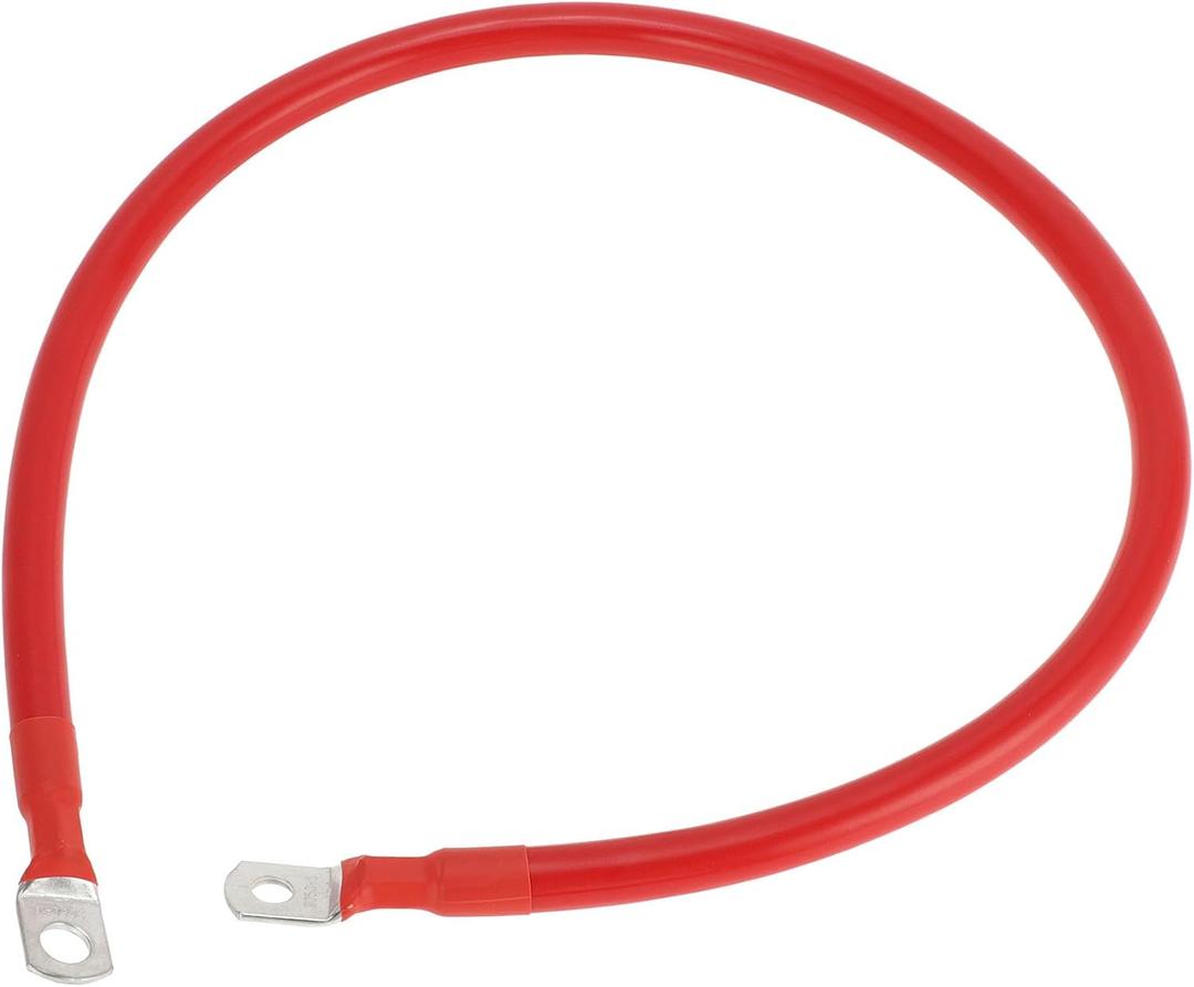 1 Pc Battery Inverter Cable Battery Cable 3/8" 5/16" Lug 1/0 AWG Gauge 2FT Red Tinned Copper