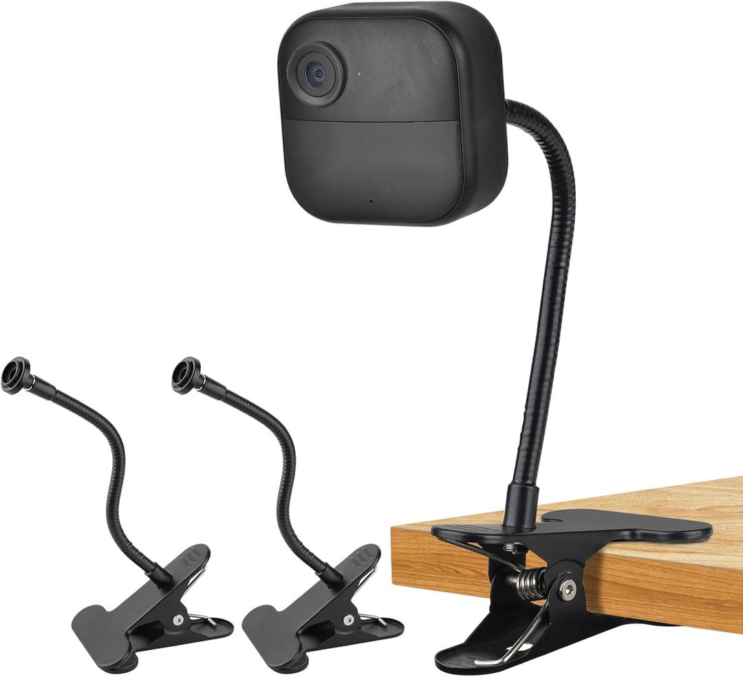 Flexible Clip Clamp Mount for Blink Outdoor 4 (4th Gen)/(3rd Gen)/Blink XT/XT2, Also for Blink Mini/Mini 2, Clip Holder with 7.8 inches Gooseneck Arm, Easy Installation Without Tools - 2Pack