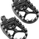 CNC Motorcycle Pegs - 360 Rotating, Wide, Compatible with Dyna Fatboy Sportster Iron 883 (Black)