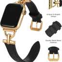 Wearlizer Leather Band Compatible with Apple Watch Bands Women 41mm 40mm 38mm 49mm 46mm 45mm 44mm 42mm, Fancy Dressy Strap for iWatch Series 11 10 9 8 7 6 5 4 3 SE/Ultra 3 2 1
