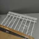 Malier Dog Gate with Door, 34-55" Extra Wide Full Metal Pet Gate Short Dog Gate for Stairs, Pressure Mount 20'' Tall Puppy Gate, Easy Step Over Low Gate for Doorways (White)