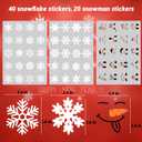 60PCS Christmas Transfer Stickers  20 Snowman Face for Crafts + 40 Snowflake Transfer Stickers for Ornaments, DIY Snowman Face Decals for Christmas Decorations1.5 * 1.5 in (White)