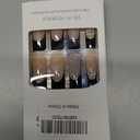 Black French Tip Press on Nails - Long Metal Butterfly Glue on Nails, Extra Long Square Fake Nails, 24Pcs