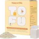 Happy & Polly Tofu Cat Litter Fast Clumping, Flushable, Ultra Absorbent, Low Tracking, 100% Natural Raw Materials with Coconut Charcoal 11 LB(5.5LB*2 Bags)