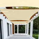 Patio Paradise 10' x 12' Sun Shade Sail Rectangle Canopy Patio Cover Sunlight Block Awning Heavy Duty Commercial Grade for Backyard Lawn Garden Outdoor Activities, Beige
