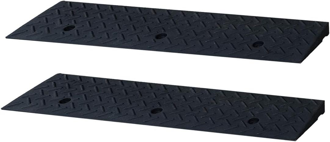 Curb Ramp 1.6" Rise Rubber Curb Ramps for Driveway Curb Ramps for Sidewalks Car Ramps Door Threshold Ramp Shed Ramps for Riding Mower 7000 LB Capacity