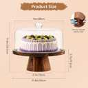 Acacia Wood Cake Stand with Lid - 12 Inch Magnetic Detachable Cake Stand with Dome, Shatterproof Acrylic Cover, Versatile Cake Holder & Charcuterie Board for Parties, Dessert Table Display
