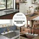 2PCS Faucet Mat for Bathroom Sink 3 Holes: 24Lx4.5W White Splash Guard Fits 8 Inch Widespread Farmhouse Vintage Bridge Kitchen Vanity Faucet - Customizable Counter Protector for Irregular Sink