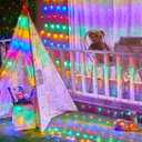 12 x 5FT 360 LED Christmas Net Lights Outdoor for bushes, Waterproof IP65 12 Modes Connectable Extendable Bush Net Christmas Lights Outdoor Mesh Light for Bushes, Tree, Yard, Garden, Multicolor