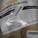 WONICY Extra Long No Hook Shower Curtain with Snap in Liner, Tufted Chevron Striped Shower Curtain Set for Bathroom, Boho Waterproof and Washable Shower Curtains, 71Wx86H, Beige